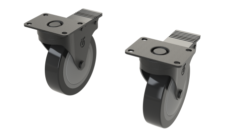 Pair of 5" locking casters for Symmetry video wall mounts