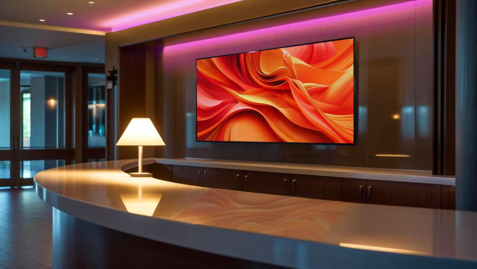 Hotel Lobby_PWM-HZX Horizon Series Ultra-Low Profile Wall Mount for Displays up to 105"